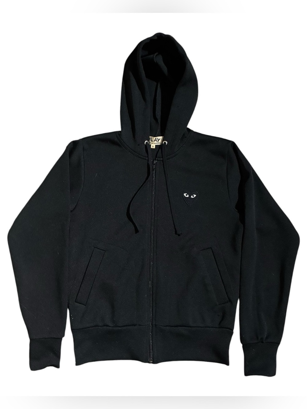 Comme des Garçon x Play Sweatshirt Full Zip Hoodie Black